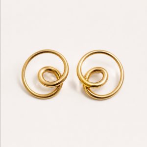 Pendiente de acero dorado Espiral