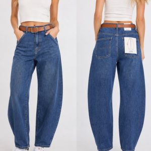 Pantalón Vaquero Balloon Fit Azul Medio