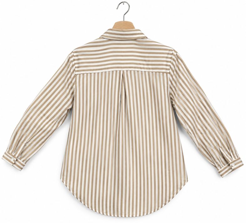 Camisa de Rayas Otoñales en Algodón Texturizado - Imagen 3
