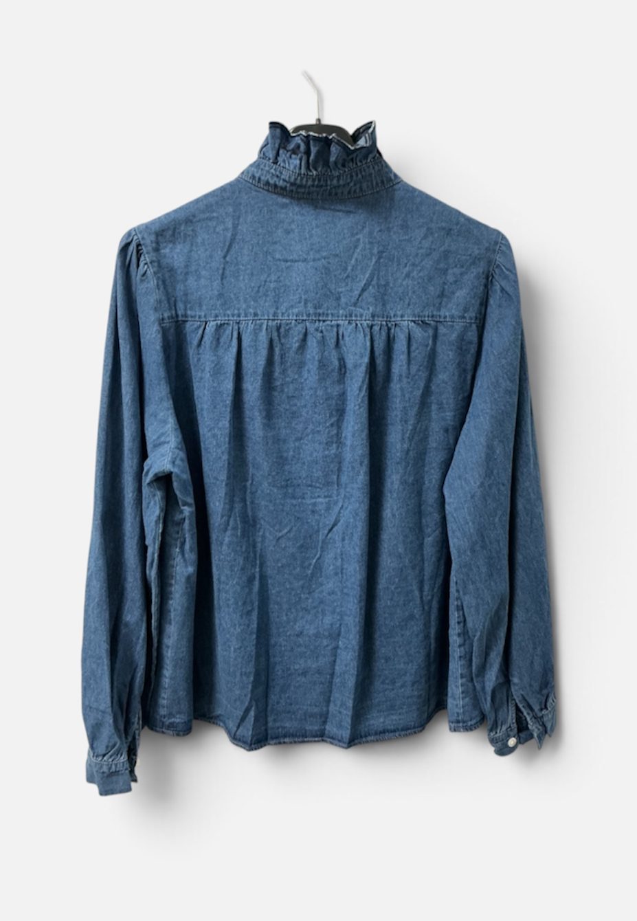 Blusa Vaquera con Volantes y Cuello Victoriano para Mujer - Imagen 3